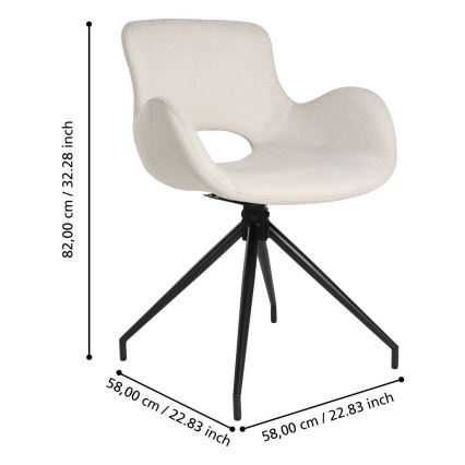 Eglo - Dining chair 82x58 cm creamy/black