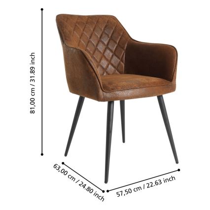 Eglo - Dining chair 81.5 x 63 cm brown