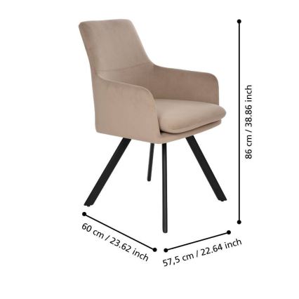 Eglo 424942 - APALIT Armchair 86 x 60 cm, Beige/Black