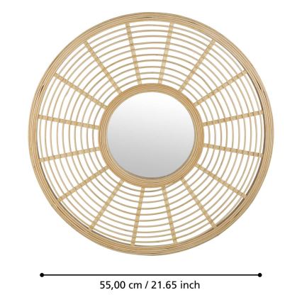 Eglo - Wall mirror d. 55 cm bamboo