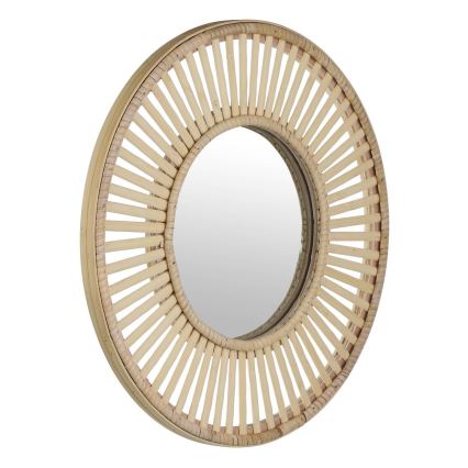Eglo 425037 - MITSUKE Wall Mirror, Ø 40 cm, Bamboo