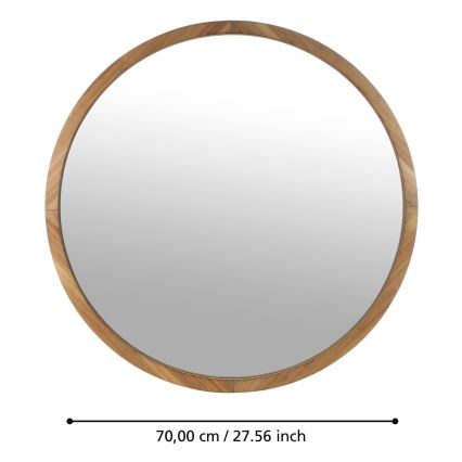Eglo - Wall mirror d. 70 cm brown