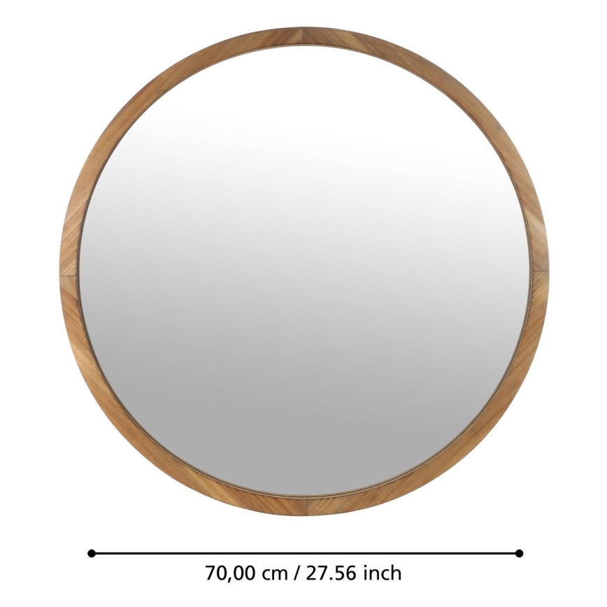 Eglo - Wall mirror d. 70 cm brown