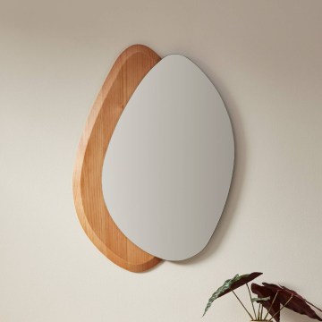 Eglo 425049 - Wall mirror LIOMA 68x48 cm fir/beige