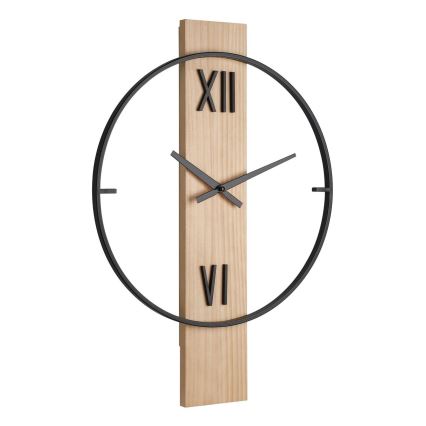 Eglo - Wall clock 1xAA 56x40 cm wood/metal - FSC certified