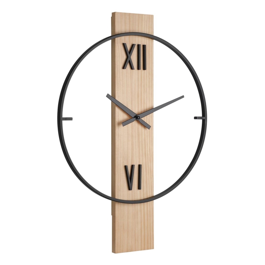 Eglo - Wall clock 1xAA 56x40 cm wood/metal - FSC certified