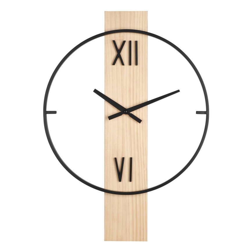 Eglo - Wall clock 1xAA 56x40 cm wood/metal - FSC certified