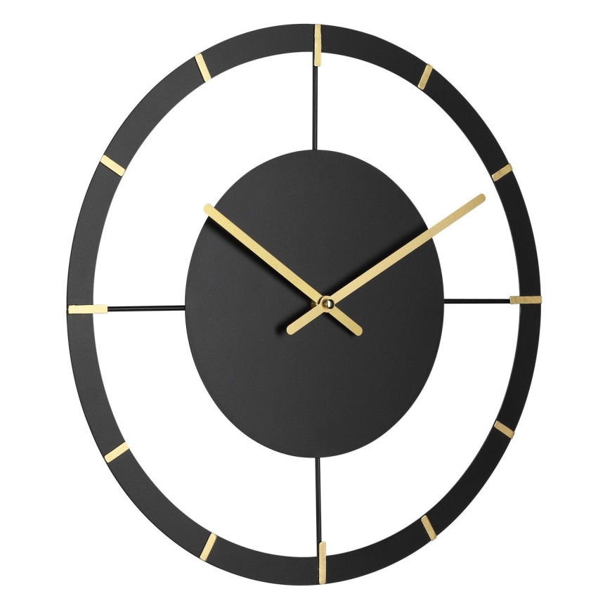 Eglo - Wall clock 1xAA d. 40 cm black/gold
