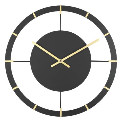 Eglo - Wall clock 1xAA d. 40 cm black/gold