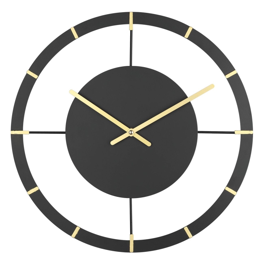 Eglo - Wall clock 1xAA d. 40 cm black/gold