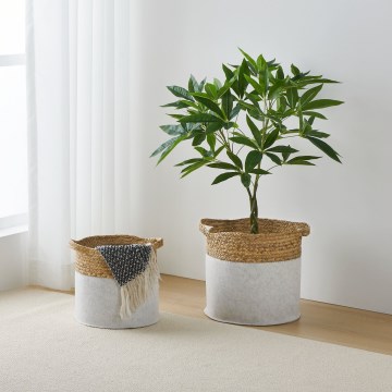 Eglo 426584 - Set of 2 NANAE Decorative Baskets 30 x 31 cm, white/beige