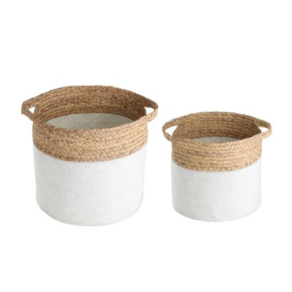 Eglo 426584 - Set of 2 NANAE Decorative Baskets 30 x 31 cm, white/beige