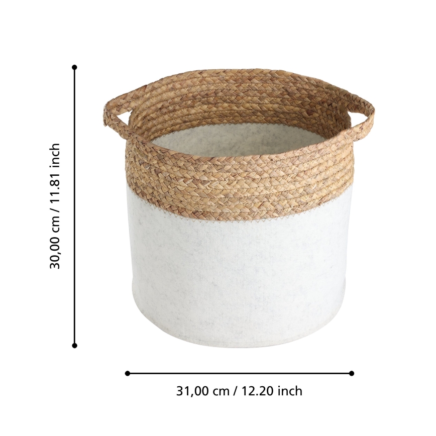 Eglo 426584 - Set of 2 NANAE Decorative Baskets 30 x 31 cm, white/beige