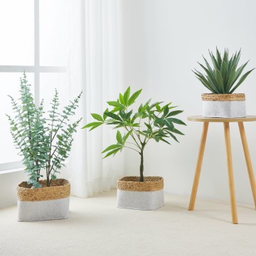 Eglo 426585 - Set of 3 NANAE Decorative Baskets 16 x 27 cm, White/Beige