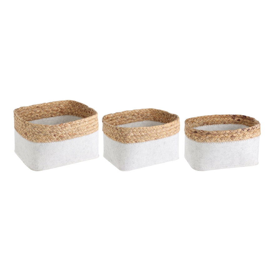 Eglo 426585 - Set of 3 NANAE Decorative Baskets 16 x 27 cm, White/Beige