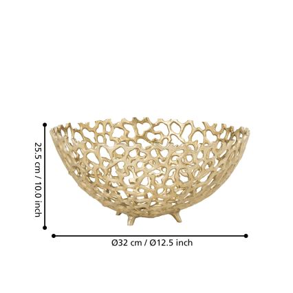 Eglo 427497 - KIMITSU Decorative Bowl, 32 cm diameter, Gold