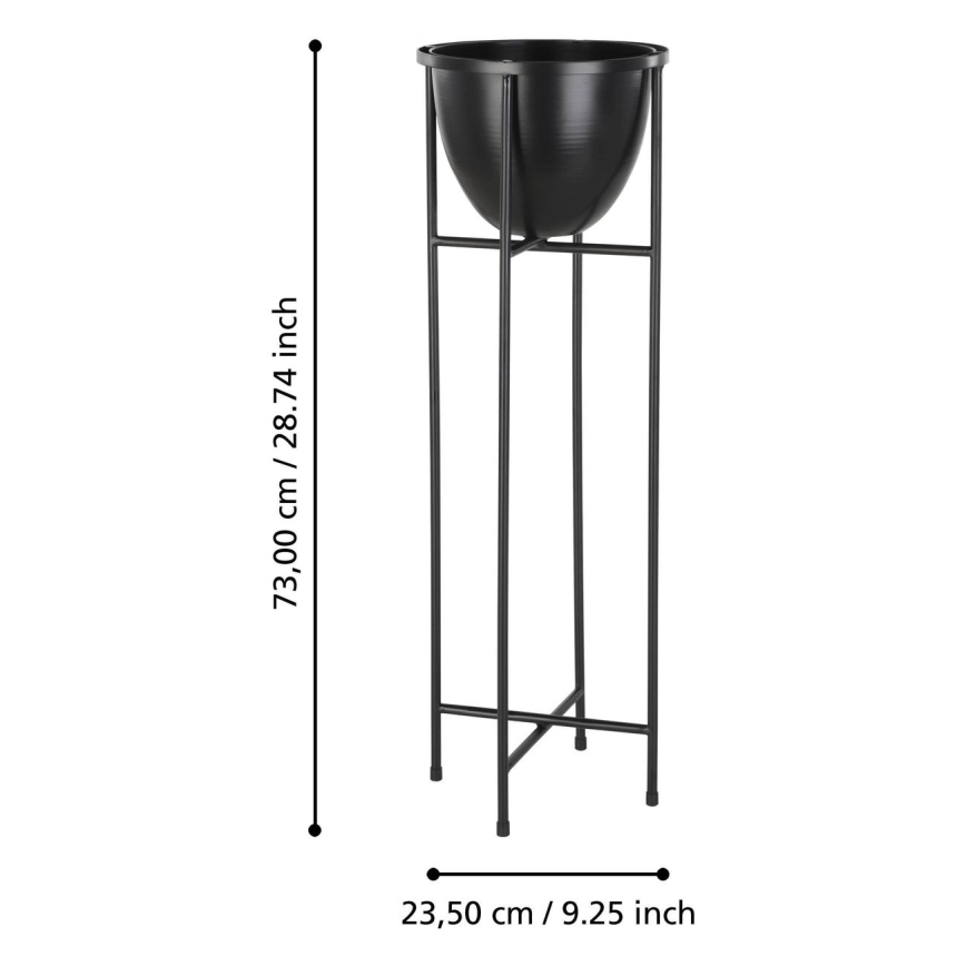Eglo - Metal flowerpot 73x23,5 cm black
