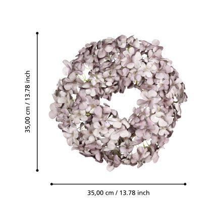 Eglo - Artificial flower wreath d. 35 cm purple