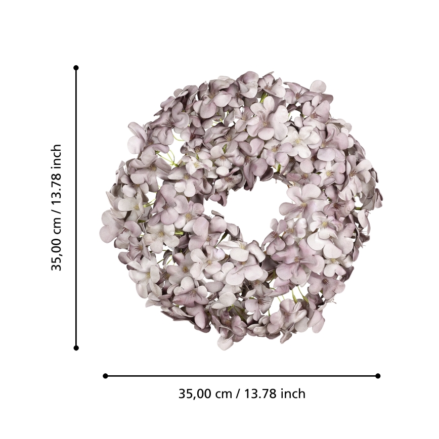 Eglo - Artificial flower wreath d. 35 cm purple
