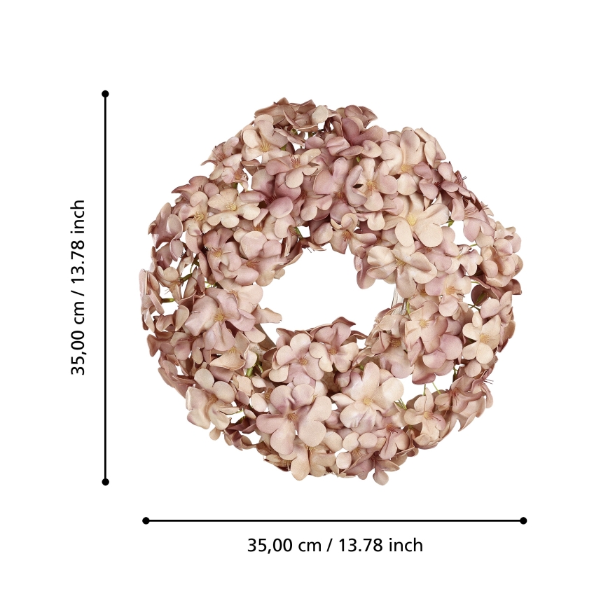 Eglo - Artificial flower wreath d. 35 cm pink