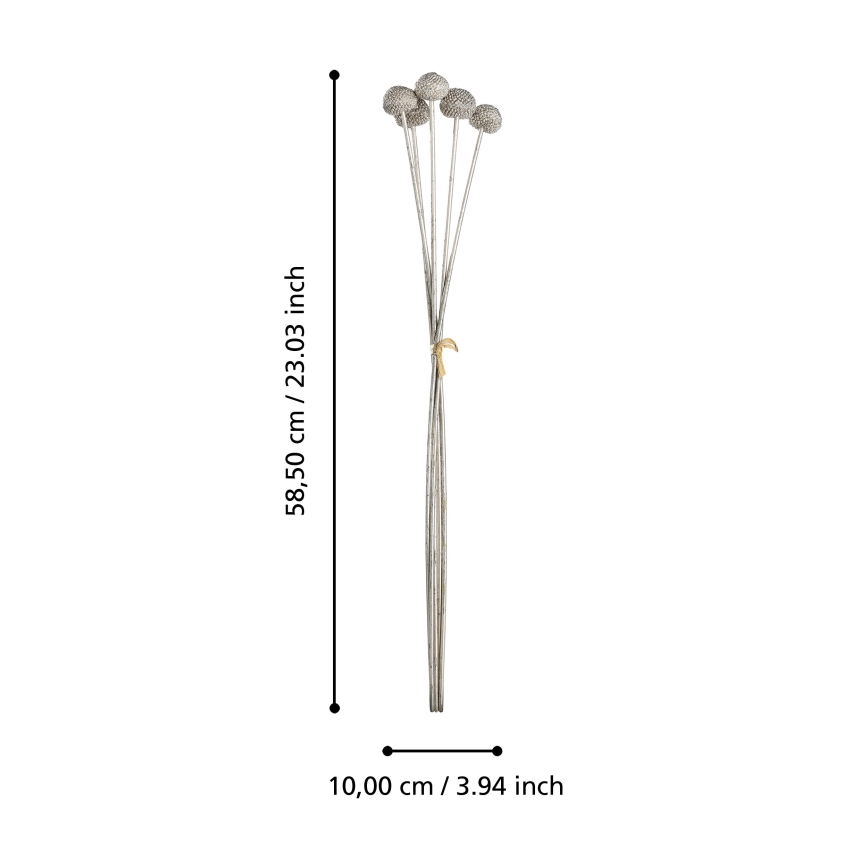 Eglo - Artificial flower 58,5 cm silver