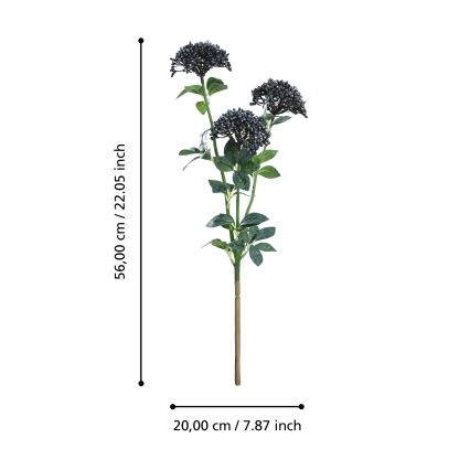 Eglo - Artificial flower 56 cm blue/green