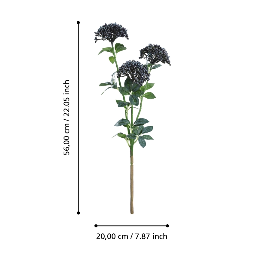 Eglo - Artificial flower 56 cm blue/green