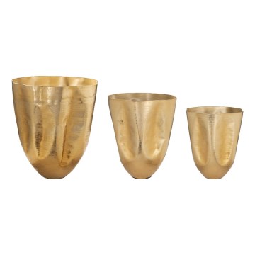 Eglo 428392 - 3-piece OKAYAMA Metal Vase Set, Gold