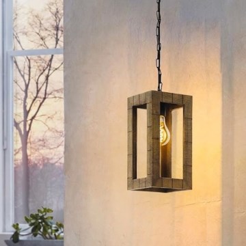 Eglo 43105 - TAKHIRA Chain Pendant Light 1x E27/60W/230V, Maple