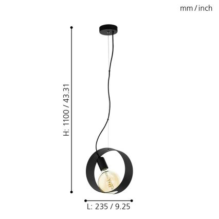 Eglo 43128 - MAIDENHEAD LED Pendant on Cable 1x E27/4W/230V