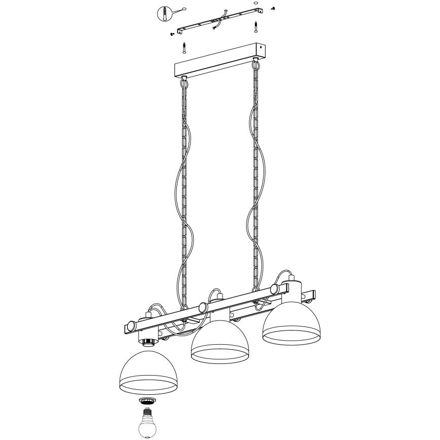 Eglo - Chandelier on a chain 3xE27/28W/230V