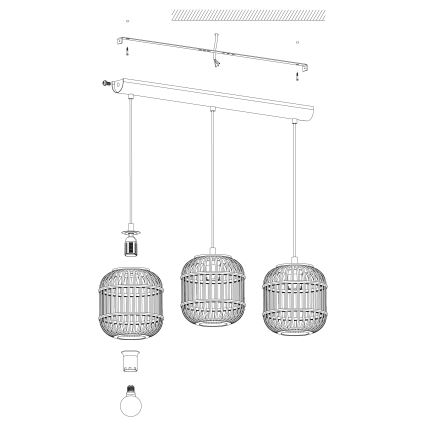 Eglo - Chandelier on a string 3xE27/28W/230V