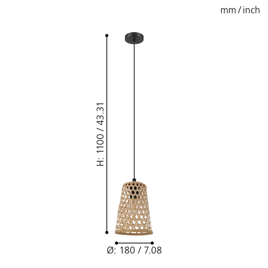 Eglo - Chandelier on a string 1xE27/40W/230V diameter 180mm