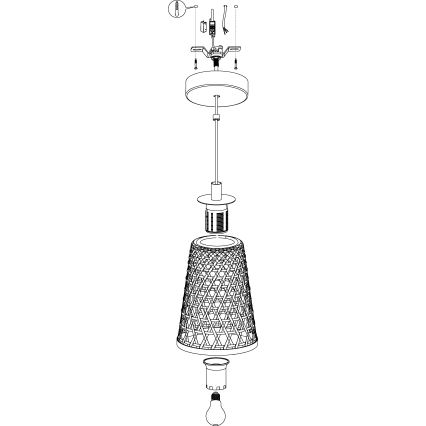 Eglo - Chandelier on a string 1xE27/40W/230V diameter 180mm