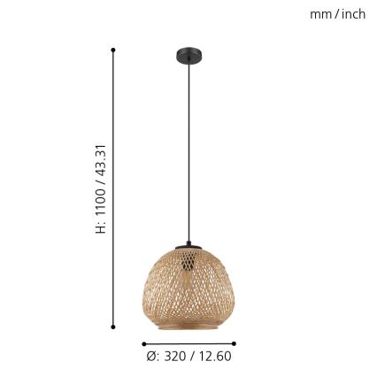Eglo - Chandelier on a string 1xE27/40W/230V