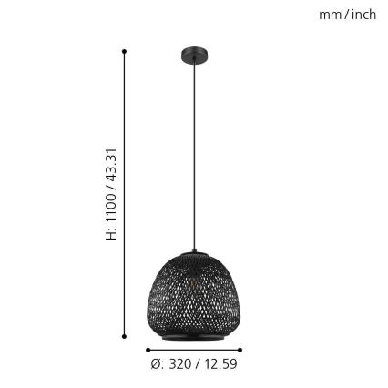 Eglo - Chandelier on a string 1xE27/40W/230V