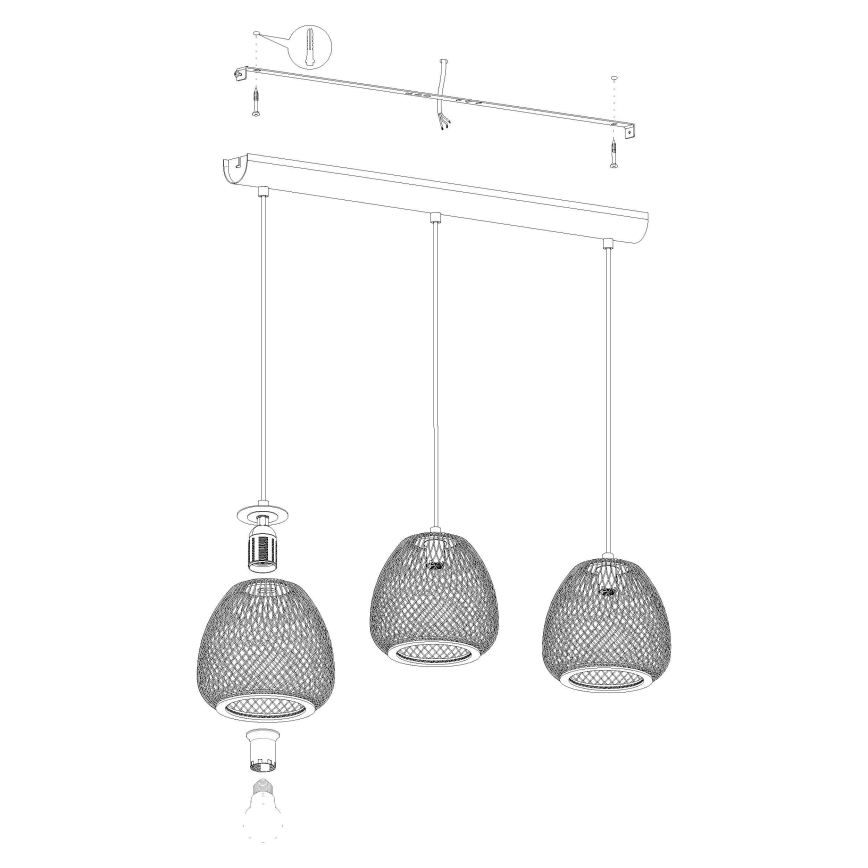 Eglo - Chandelier on a string 3xE27/40W/230V