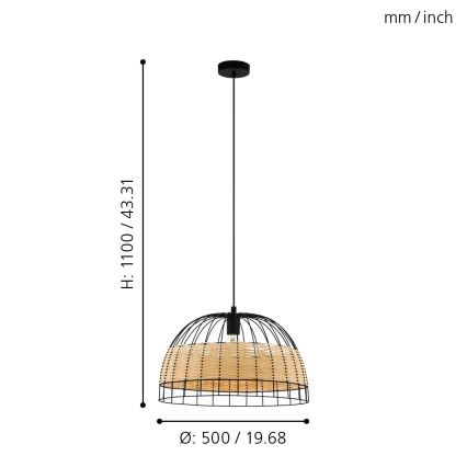 Eglo - Chandelier on a string 1xE27/40W/230V