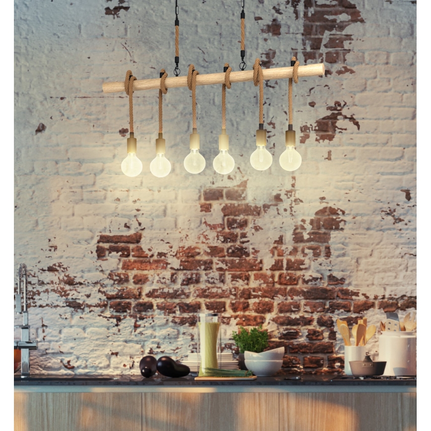 Eglo - Chandelier on a chain 6xE27/40W/230V