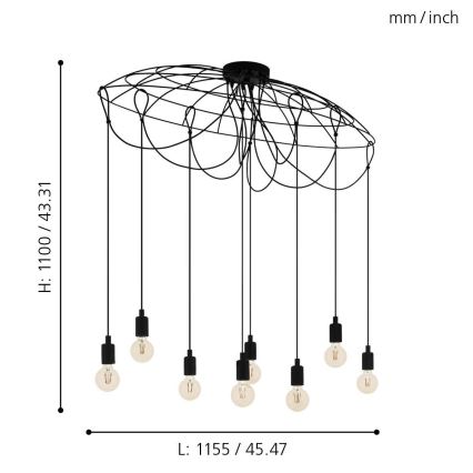 Eglo - Chandelier on a string 8xE27/40W/230V