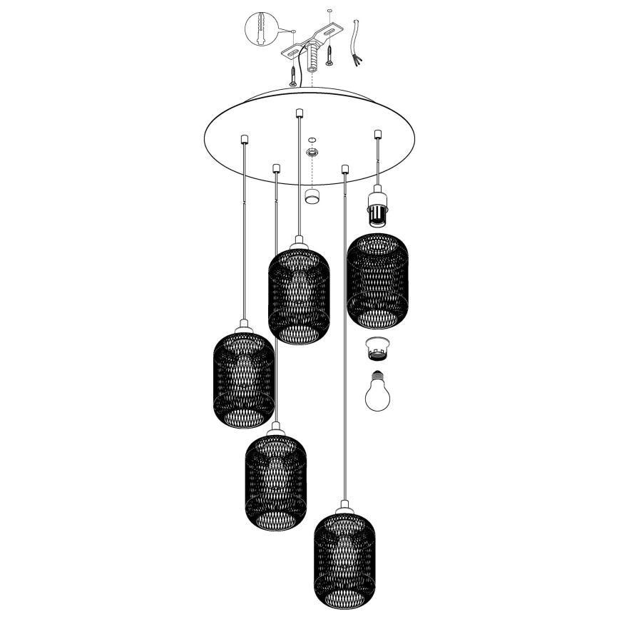 Eglo - Chandelier on a string 5xE27/60W/230V