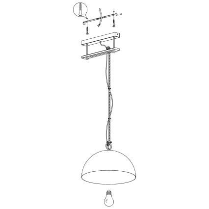 Eglo 43396 - HODSOLL Cable Pendant Light 1xE27/40W/230V
