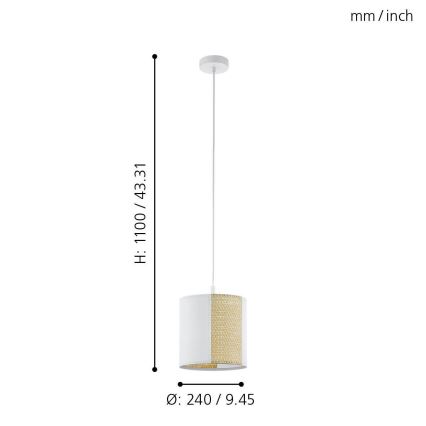 Eglo - Chandelier on a string 1xE27/40W/230V
