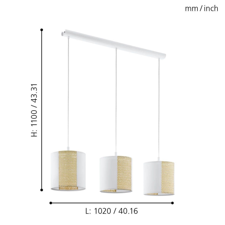 Eglo - Chandelier on a stringu 3xE27/40W/230V