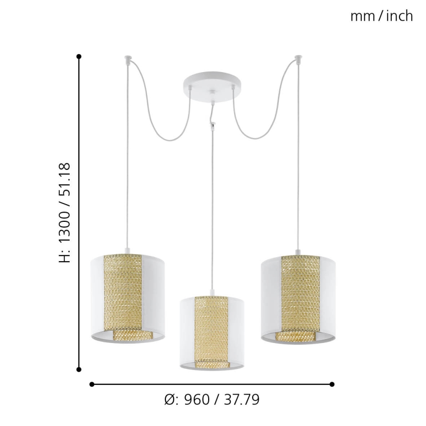 Eglo - Chandelier on a string 3xE27/40W/230V spider