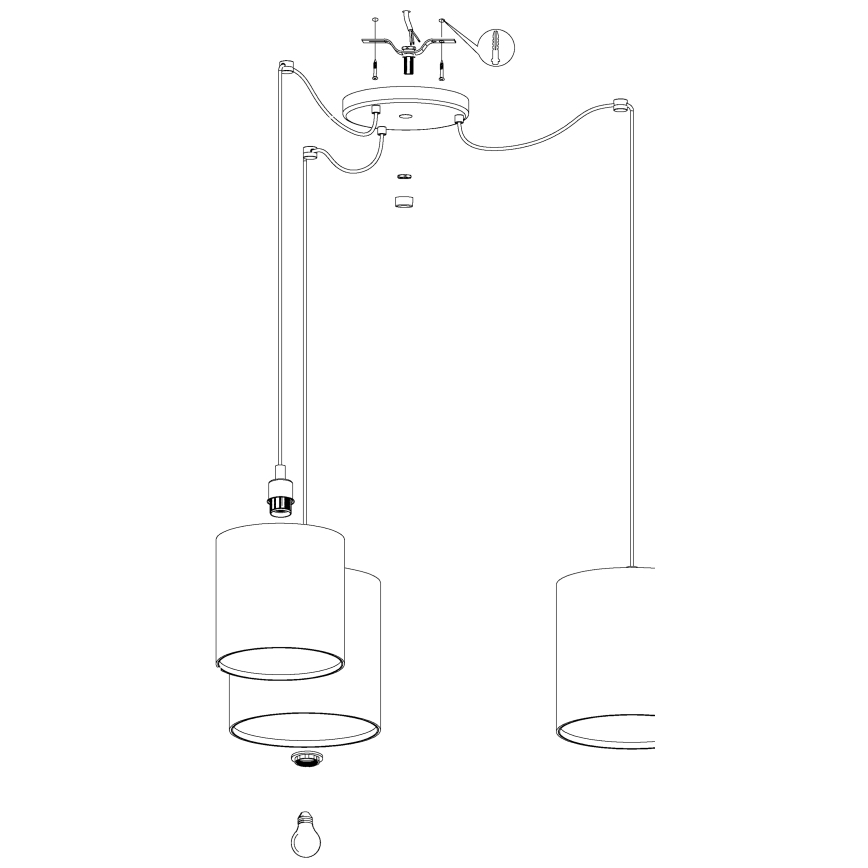 Eglo - Chandelier on a string 3xE27/40W/230V spider