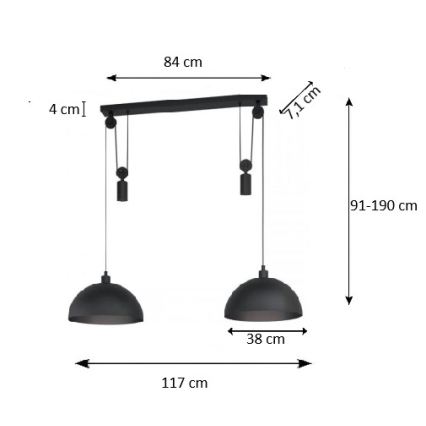 Eglo - Chandelier on a string 2xE27/40W/230V