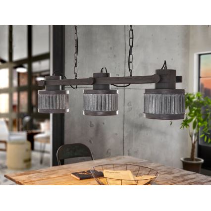 Eglo 43447 - TURROCK Chain-Hung Chandelier 3xE27/28W/230V