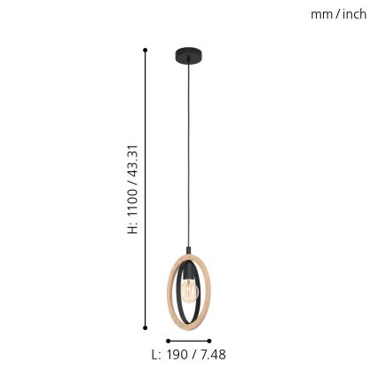 Eglo - Chandelier on a string 1xE27/40W/230V