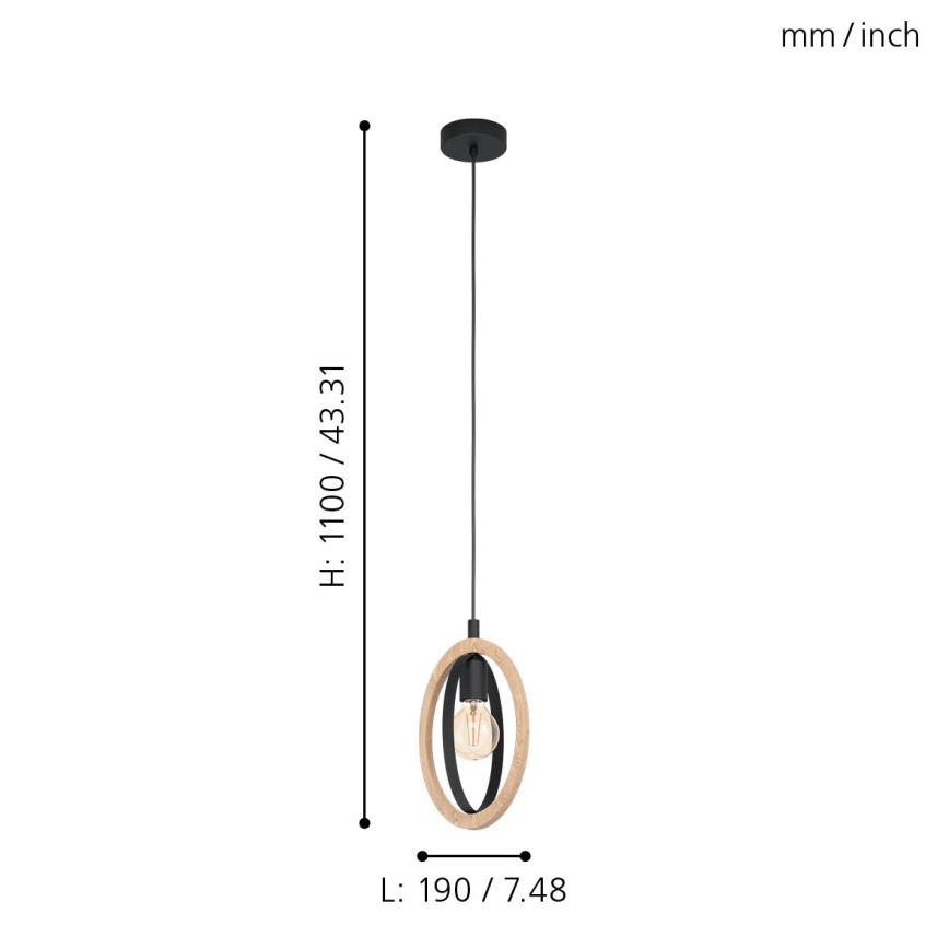 Eglo - Chandelier on a string 1xE27/40W/230V